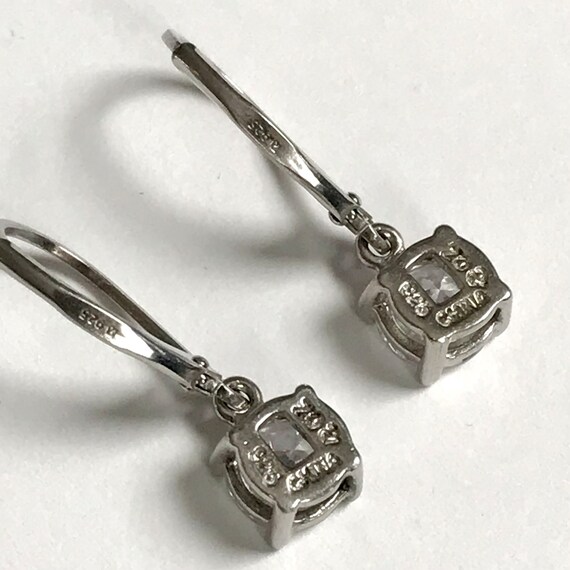 Drop Cubic Zirconia and Sterling Silver Vintage E… - image 6