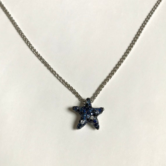 EFFY 925 Sapphire Starfish Necklace — Sterling Si… - image 3