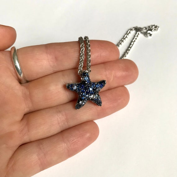 EFFY 925 Sapphire Starfish Necklace — Sterling Si… - image 5