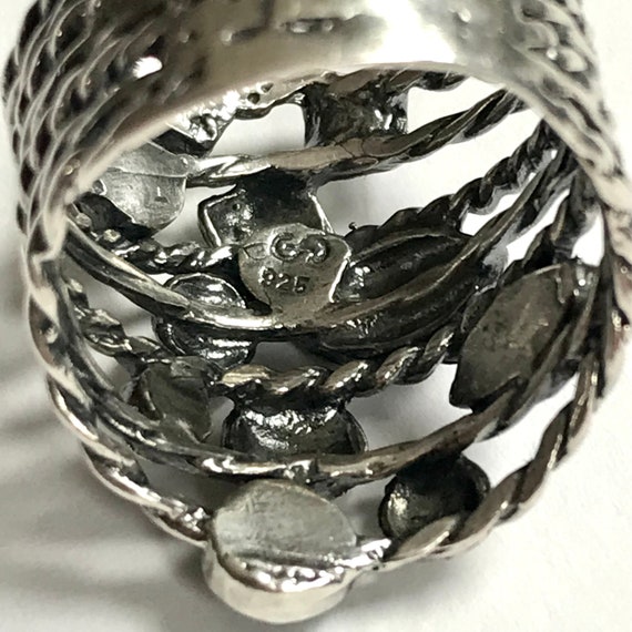 925 Silver Funky Multi Gemstone Ring— Sterling Si… - image 5