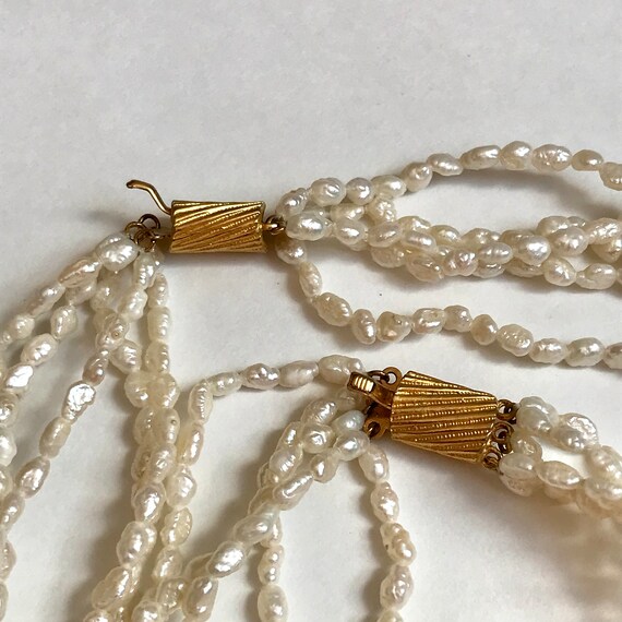 Freshwater Rice Pearl Jewelry Set with Gold Tone … - image 3