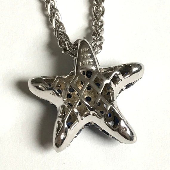 EFFY 925 Sapphire Starfish Necklace — Sterling Si… - image 4