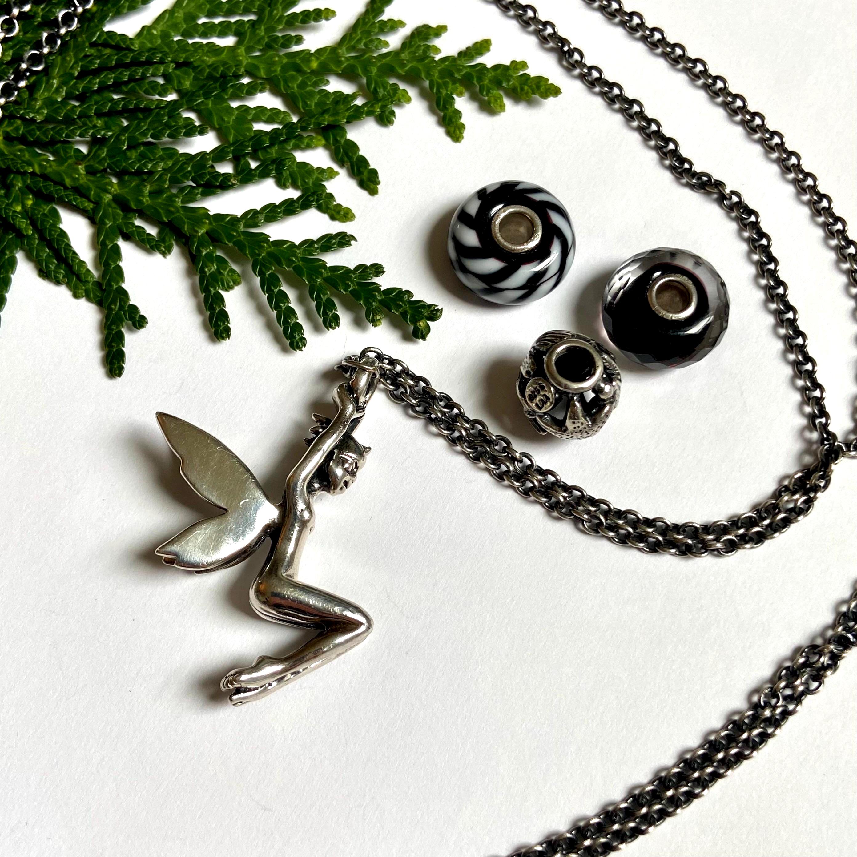 trollbeads　サハラジュエルファセット　925S LAA LAA Trollbeads Sterling Silver 925 Flower Clasp Foxtail