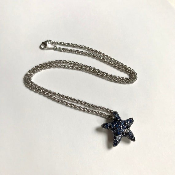 EFFY 925 Sapphire Starfish Necklace — Sterling Si… - image 6