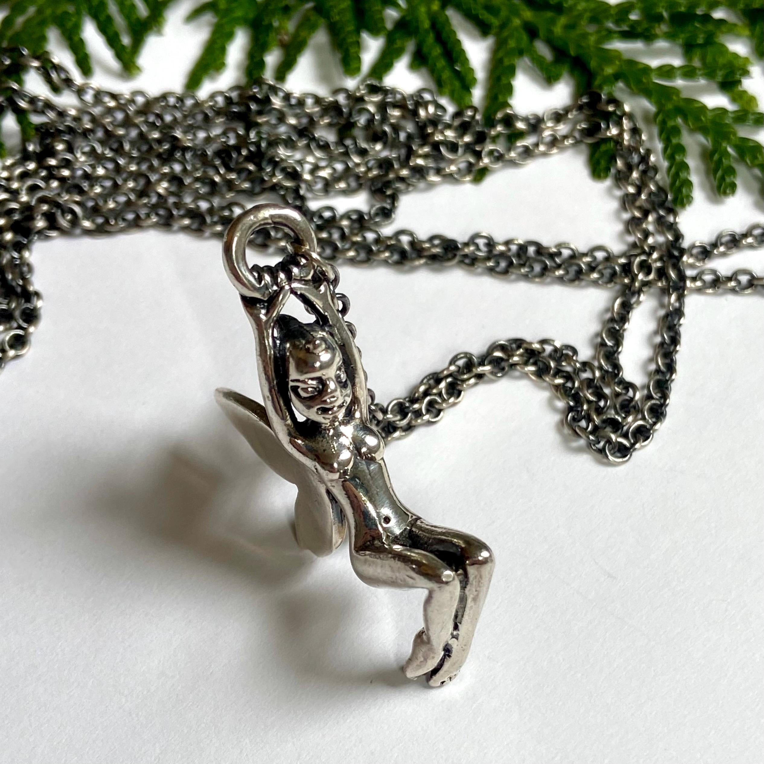 Trollbeads 925 Fantasy Necklace With Winged Elf and 3 Charm Beads