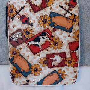 Needlework Project Case | Quilted Farm, yellow, green dots