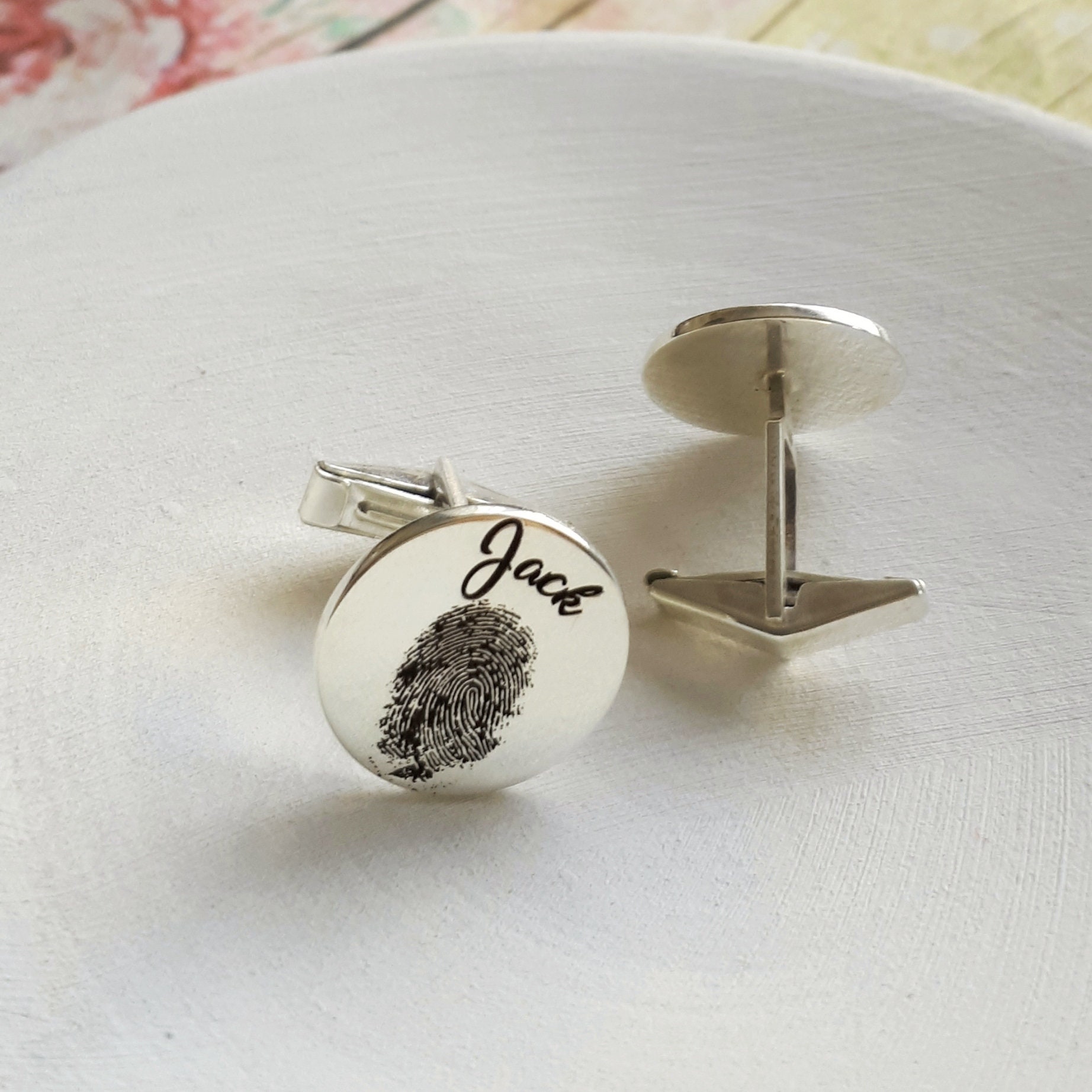 Custom Fingerprint Cufflinks Kids Fingerprint Cufflink Gift for Dad Gift for Grandfather Personalized Gift for Him Husband Gift Etsy Canada