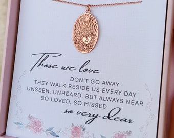 Custom Fingerprint Necklace:  Memorial Keepsake