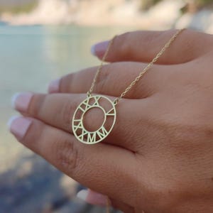 Custom Roman Numeral Necklace, Christmas Gift, Eternity Date Necklace, Sterling Silver, Anniversary Gift For Wife, Gift For Girlfriend