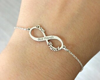 Silver Plated Infinity Friendship Bracelet With Cubic Zirconia Crystals