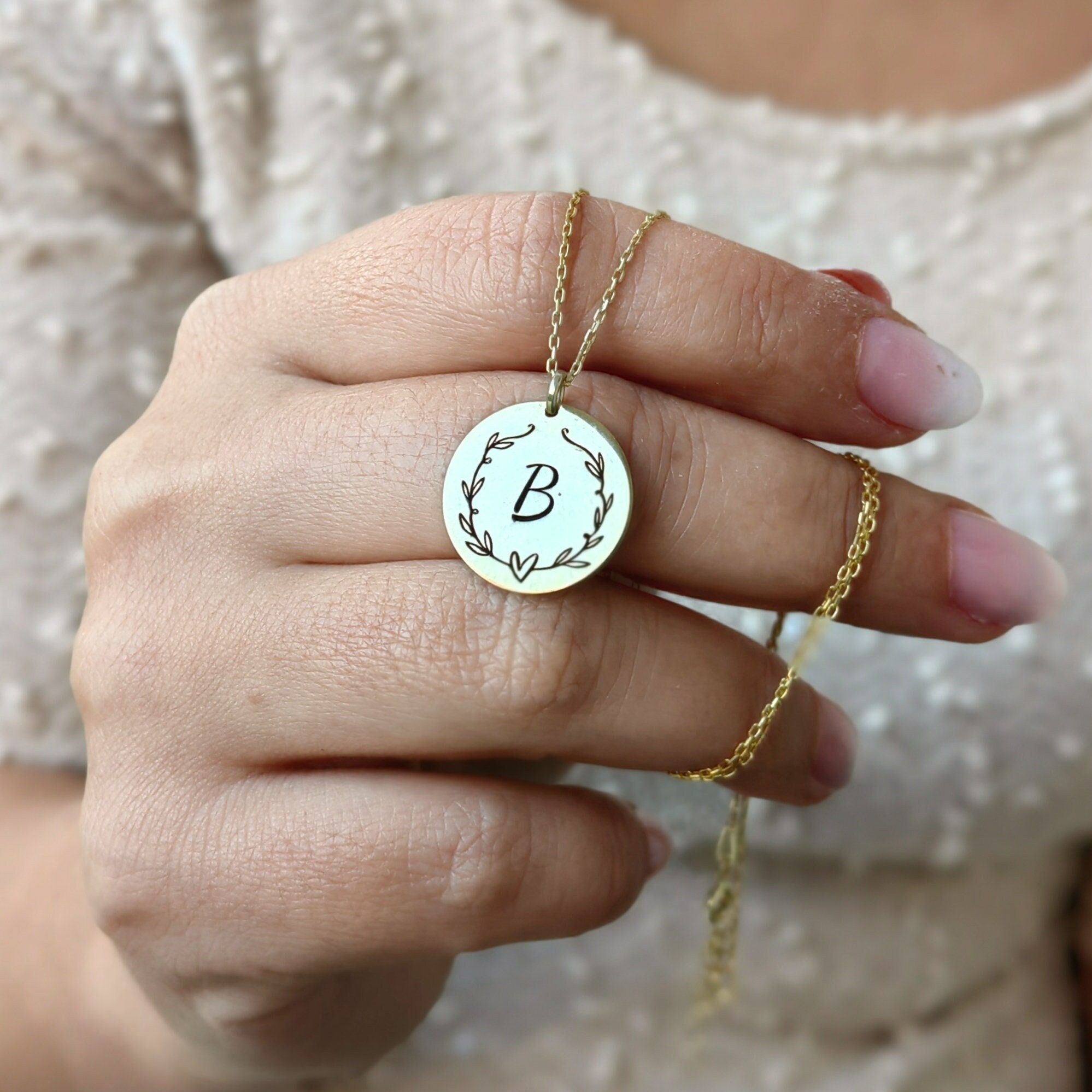 Initial Necklace Personalised Family Jewellery Child Name Mothers