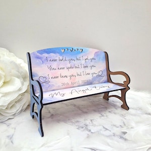 Personalised Angel Baby Boy or Girl Memorial Bench - A Beautiful Love Memory in Heaven - Freestanding Keepsake Gift Baby Boy Baby Girl Gift