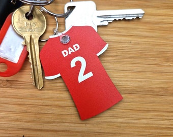 Custom Personalised Dad Daddy Football T-Shirt Keyring Father's Day Gift Unique Grandad Present For Him Granda Papa Pops