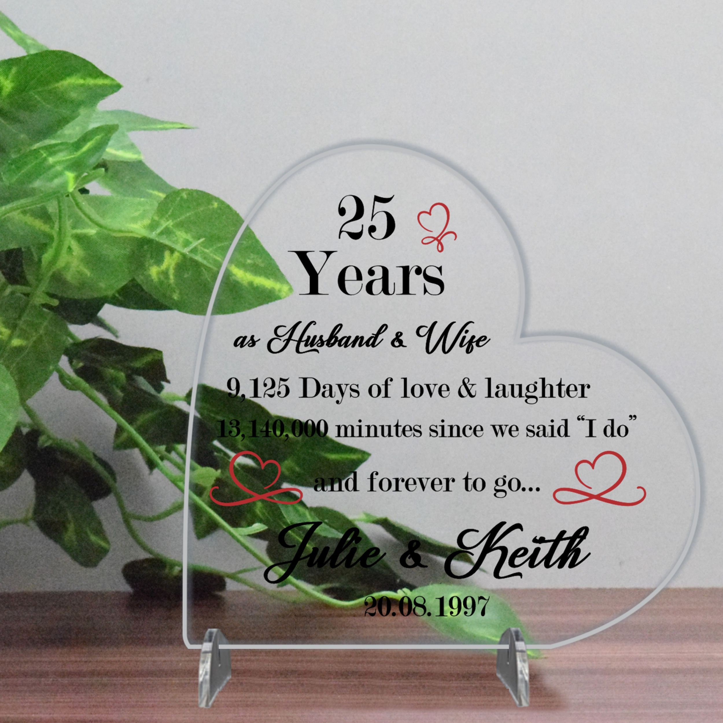 1st 5th 10th 20th 25th 50th Mariage Anniversaire Acrylique Plaque Mr & Mrs  Gifts