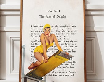The Fate of Ophelia Print | Ophelia Poster, Showgirl Wall Art, Vintage Song Lyric Print, Showgirl Merch, Retro College Apartment Decor