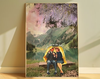 Die Seen Poster | Bring mich zu den Seen, The Lakes Poster, Windermere Peaks Druck, Lake Distrikt Druck, Cottagecore Retro Collage Druck