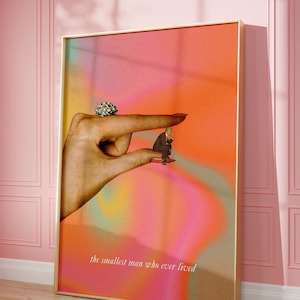 Der kleinste Mensch, der je gelebt hat Poster | Dopamin Dekor, Trendige Wandkunst, Rosa Adrette Wandkunst, Preppy College Wohnung Dekor, TSMWEL Druck