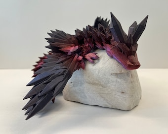 Crystal Wing Dragon Articulated 3D Printed - Fidget Toy - Stress Toy