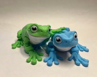 White's Tree Frog!! Articulated 3D Printed - Fidget Toy - Stress Toy