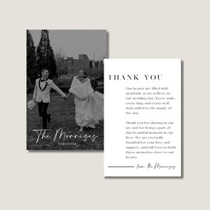 Modern and minimalist THANK YOU wedding card template - fully CUSTOMIZABLE with instant download