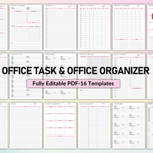 Editable Office Task Planner Set, Printable Work Schedule Planner, Office Organizer, Work To Do Checklist, Office Organizer, Employee Task