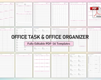 Editable Office Task Planner Set, Printable Work Schedule Planner, Office Organizer, Work To Do Checklist, Office Organizer, Employee Task