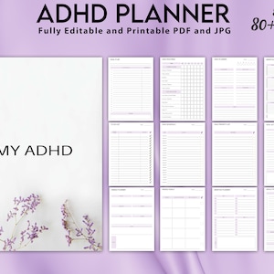 ADHD Planner Adult, Adhd Productivity Planner, Adhd Life Planner, Printable Adhd Planner and Organizer, Home management binder, ADHD Planner