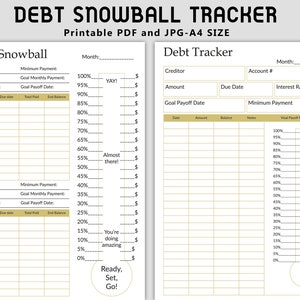 Printable Debt Snowball Tracker, Debt Snowball Printable, Debt Tracker ...