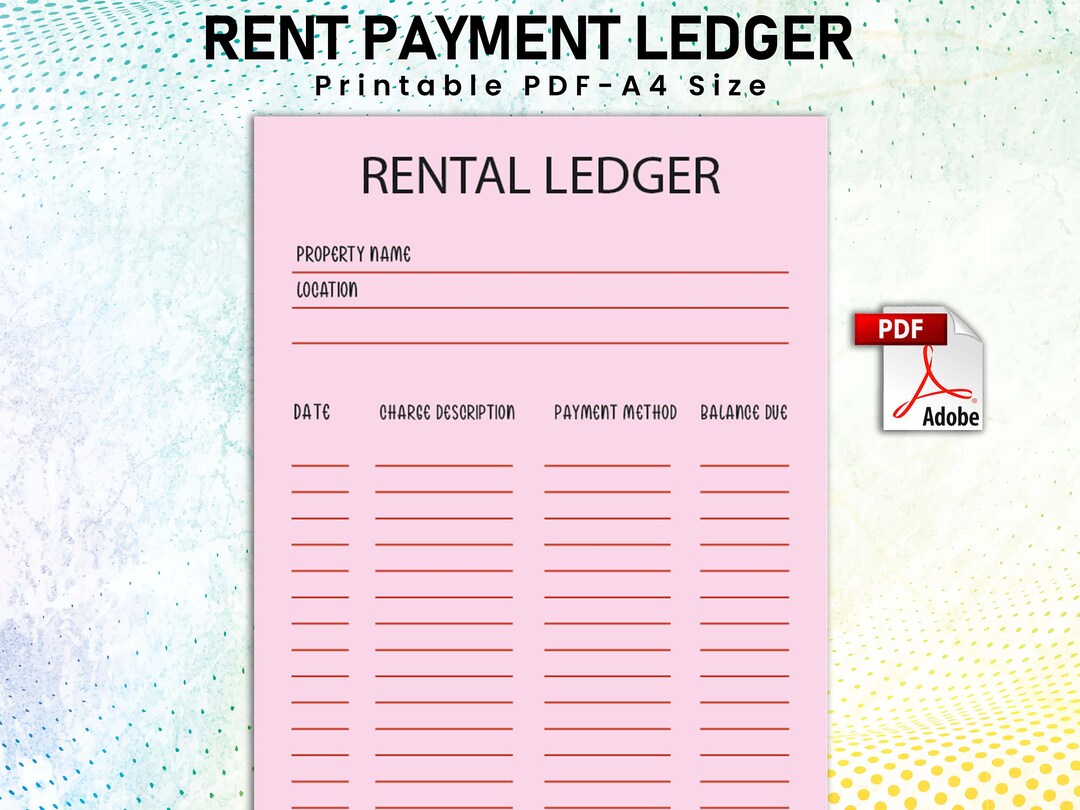 Printable Rent Payment Ledger, Printable Rent Payment Ledger Template