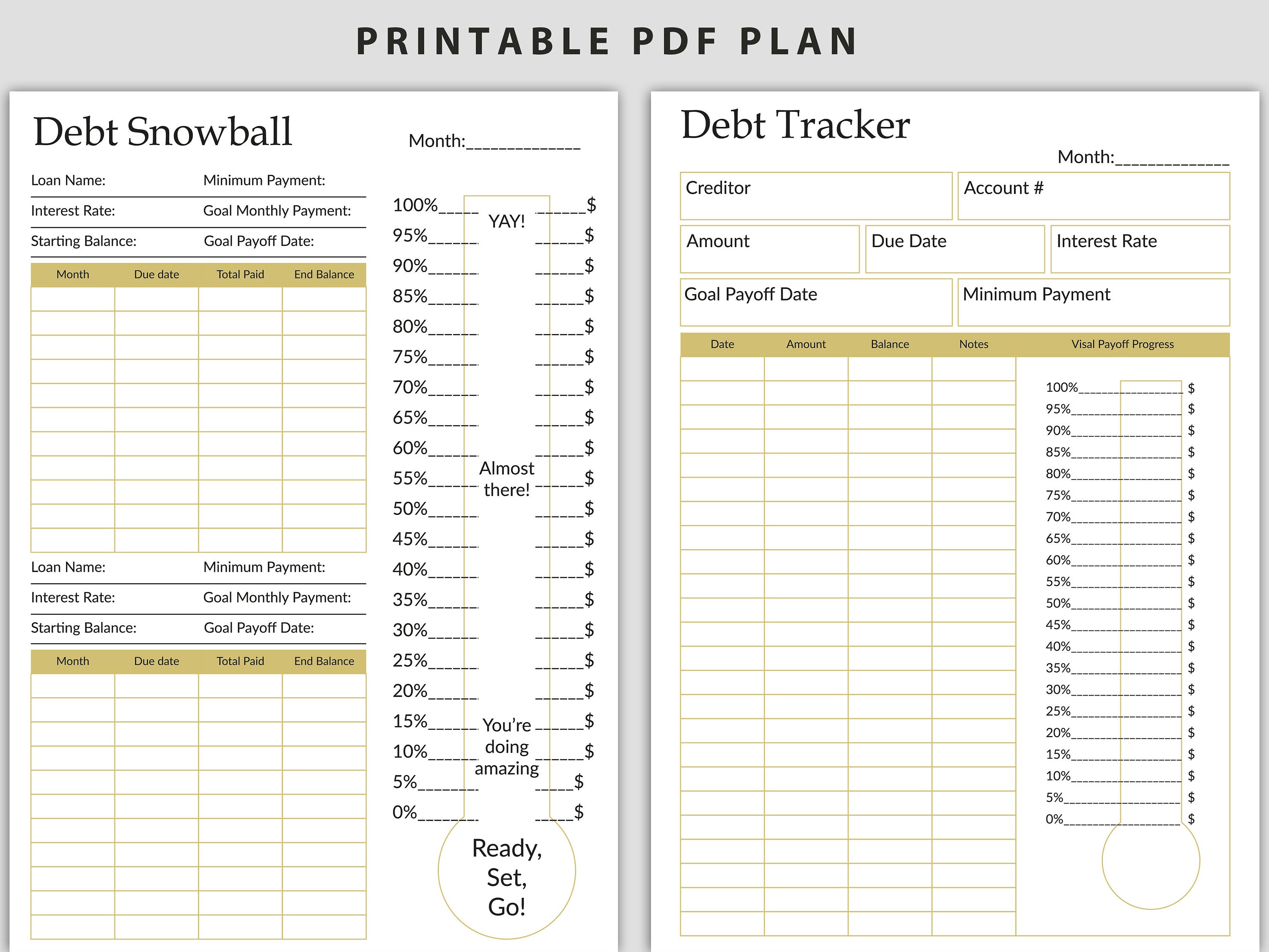 Printable Debt Snowball Tracker, Debt Snowball Printable, Debt Tracker ...