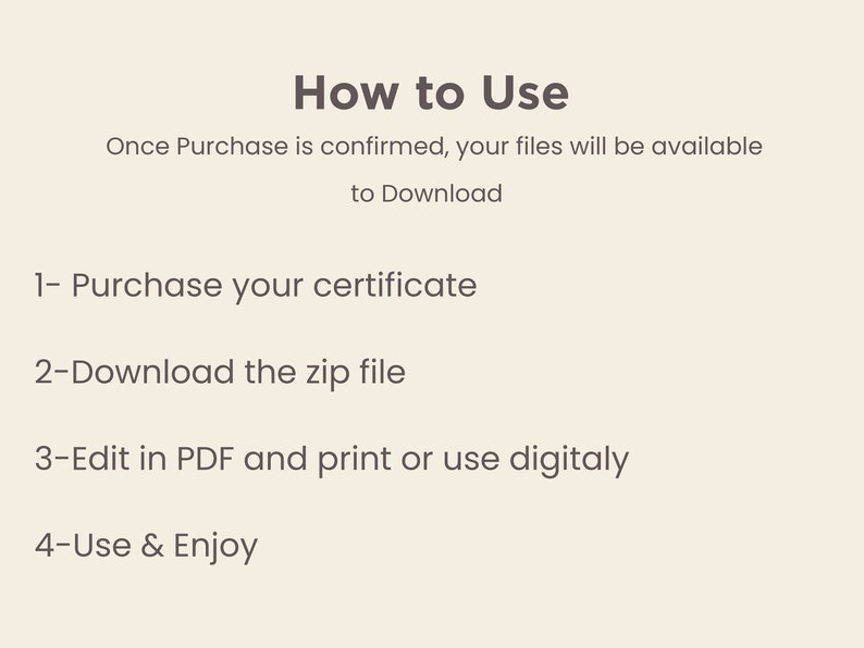 Minimalist Certificate of Authenticity Template, Editable Certificate ...