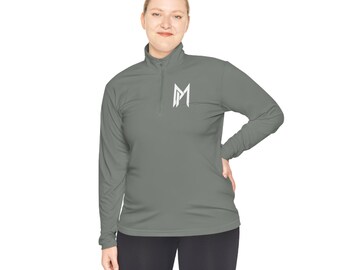 DM White Unisex Quarter-Zip Pullover