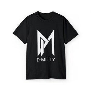 DM Wit unisex ultrakatoen zwart T-shirt