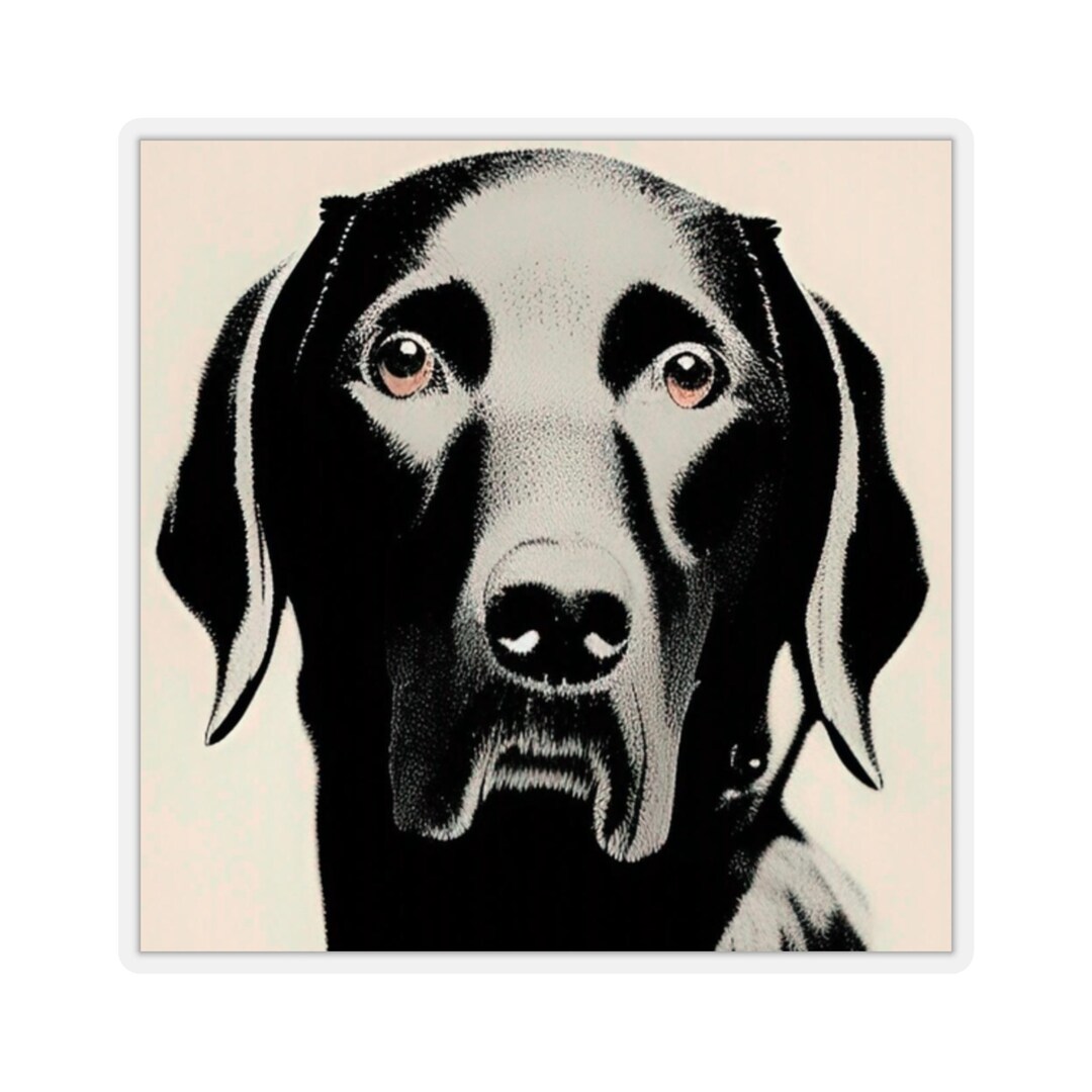 Black Labrador Jowls Sticker Etsy