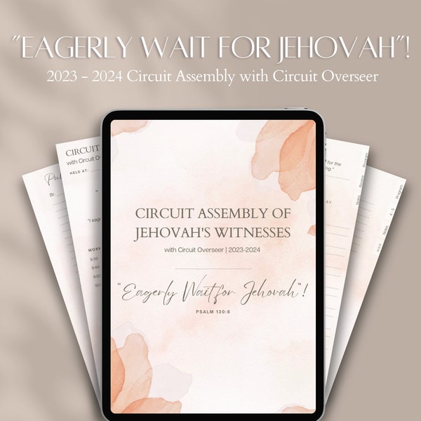 Eagerly Wait for Jehovah | Circuit Assembly 2023-2024 Circuit Overseer | JW Minimalist Digital Notebook | JW Assembly Notebook