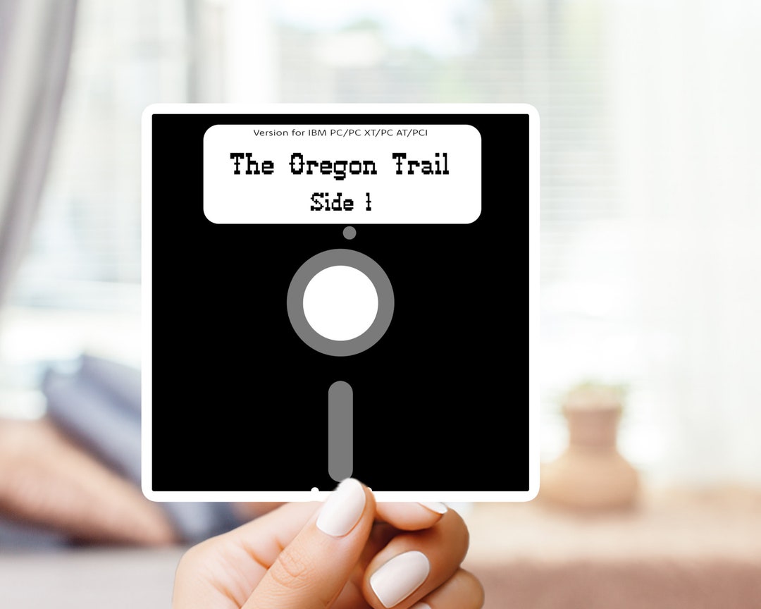 The Oregon Trail Floppy Disk Sticker Nostalgic Sticker for 80s and 90s