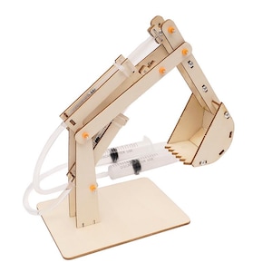 STEM Kit DIY Wooden Puzzle, hydraulic excavator model  3D Puzzles for Teens, Educational Science Crafts Wooden Model to Build, Unique Toy