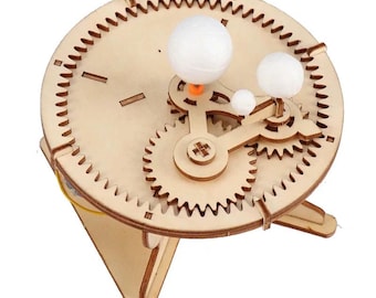 STEM Kit DIY Wooden Puzzle, model of Sun-Moon-Earth 3D Puzzles for Teens, Educational Science Crafts Wooden Model to Build, Unique Toy