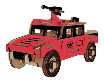 STEM Kit DIY Wooden Puzzle,Build a Jeep Puzzles for Teens, Educational Science Crafts Model to Build,Unique Toy