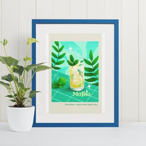 Mojito Bar Cart Cocktail Print