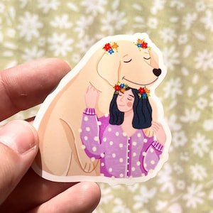 Dog Support Vinyl Sticker | Dog Lover Gift, Glossy Sticker, Mental Support, Laptop Sticker