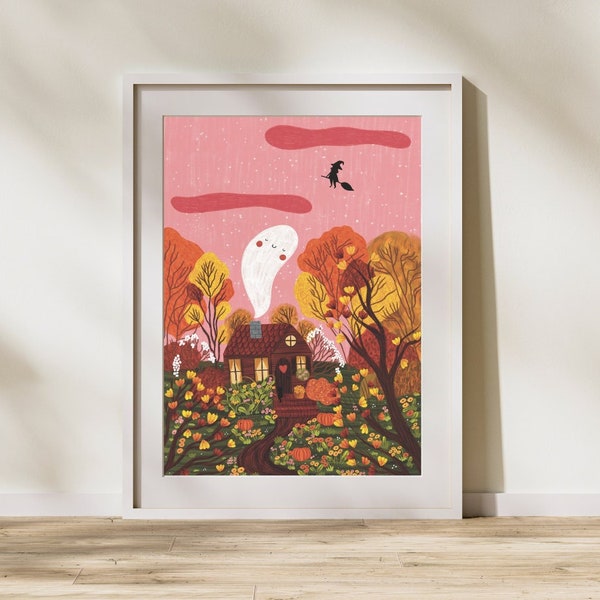 October Sunset - Art Print, Illustration Print