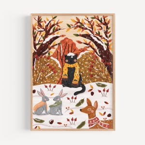 Réunion forestière | Impression d'art, impression d'illustrations