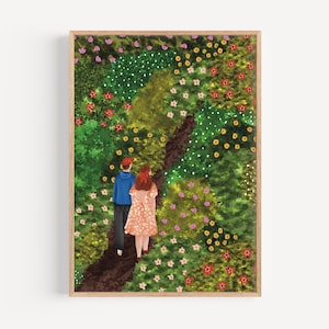 Geheimer Garten | Kunstdruck, Naturliebhaber Geschenk, Paar Poster