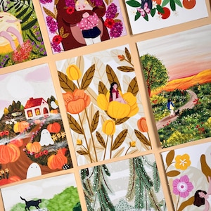 Cartes postales - Lot de 3 | Ensemble de mini impressions d'art, lot de cartes, jolies cartes, cadeau artistique