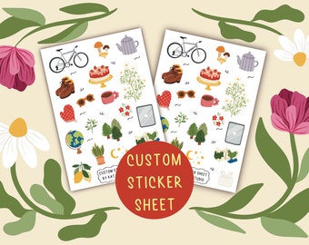 Personalisierte Stickerbogen | Benutzerdefinierte Kunst, personalisiertes Geschenk, Geschenk für ihn, Geschenk für sie, individuell. Schreibwaren, Bullet Journal Dinge