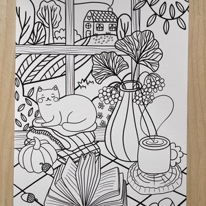 Autumn coloring pages - printable outlines of autumn drawings | For Children and Adults, PDF Files