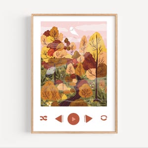 Der Herbst spielt im Hintergrund | Kunstdruck, Gemütliches Zuhause, Küchen Wandkunst, Herbst Landschaft, Slow Life Lover Geschenk