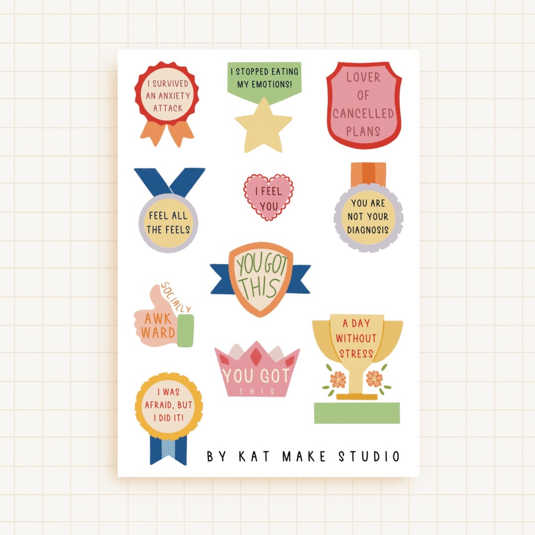 Self Care Sticker Sheet Vol.2 Self Love, Mental Health Stickers, Bullet ...