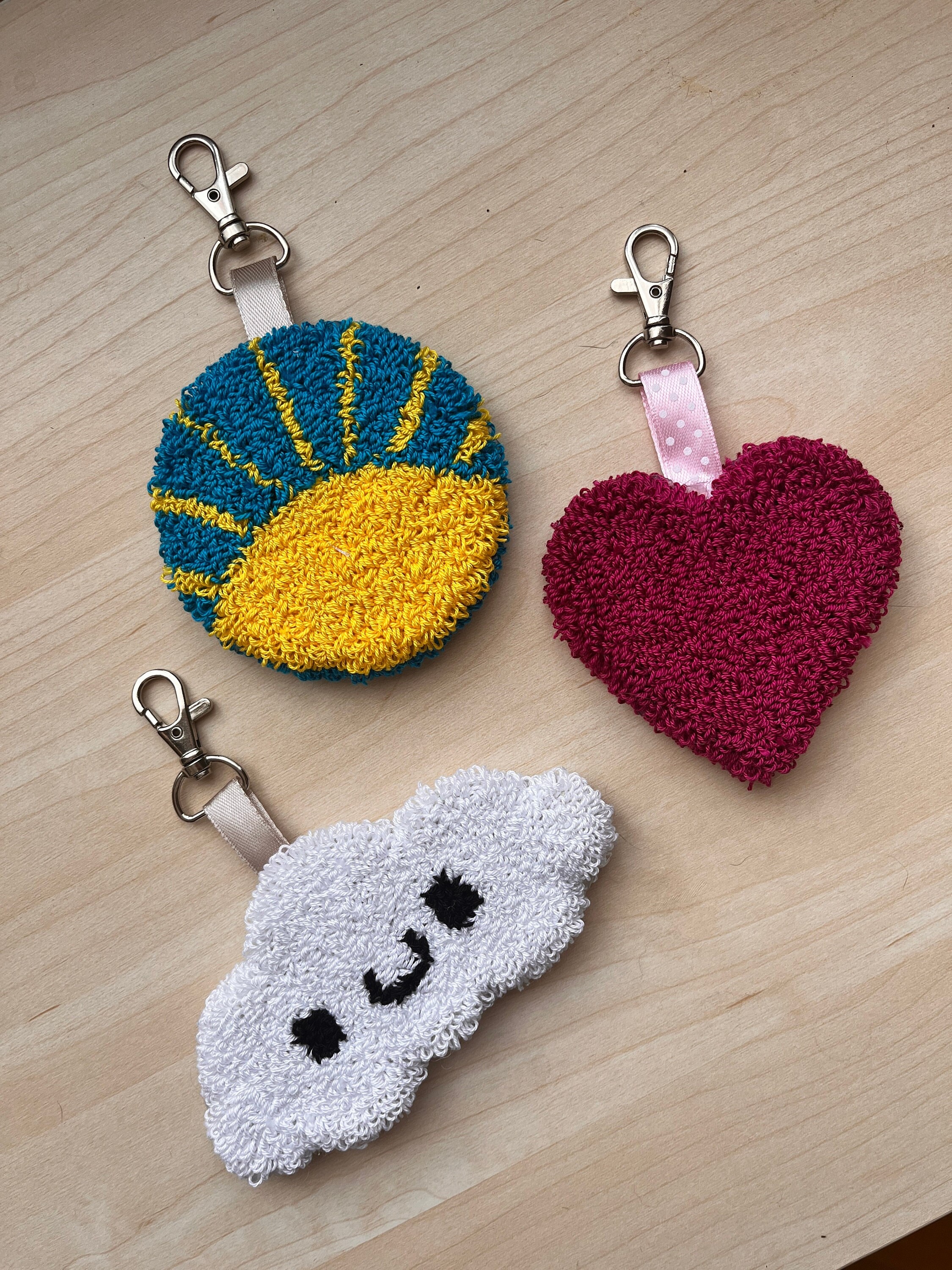 Punch Needle Keychains | Tufted Key Chain, Bag Charm , Bag